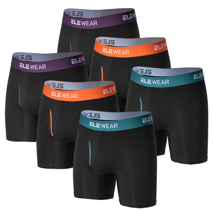 6 Pcs Bamboo Men's Underwear - Breathable Boxershorts with Opening, Plus Size Fashion Underwear - ShopHub