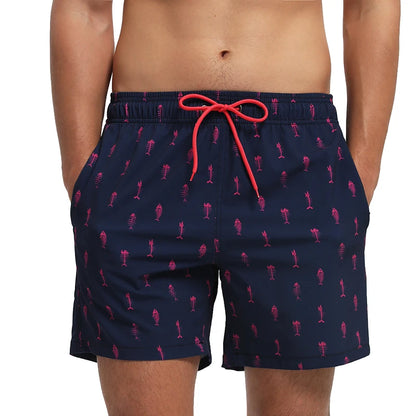 Men's summer boardshorts by ShopHub NZ featuring breathable mesh lining, elastic waistband, side pockets, perfect for beach or gym.