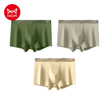 MiiOW Men's Antibacterial Cotton Underwear - 3Pcs Boxer Shorts - ShopHub