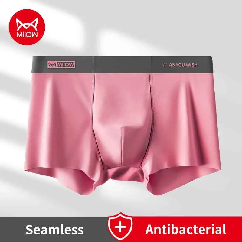 MiiOW 3Pcs Men Underwear 7A Cotton Antibacterial Crotch Men's Panties Silky Breathable Mens Underpants Autumn Winter Man Boxers