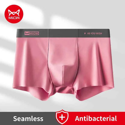MiiOW 3Pcs Men Underwear 7A Cotton Antibacterial Crotch Men's Panties Silky Breathable Mens Underpants Autumn Winter Man Boxers