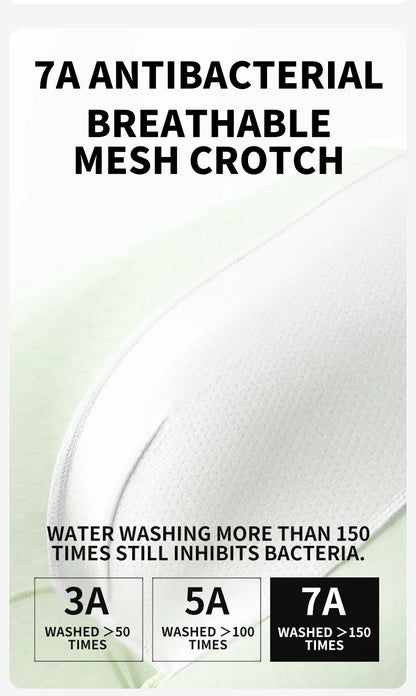 MiiOW Antibacterial Men's Boxer 3Pcs Ice Silk Underwear with Breathable Mesh Crotch - ShopHub