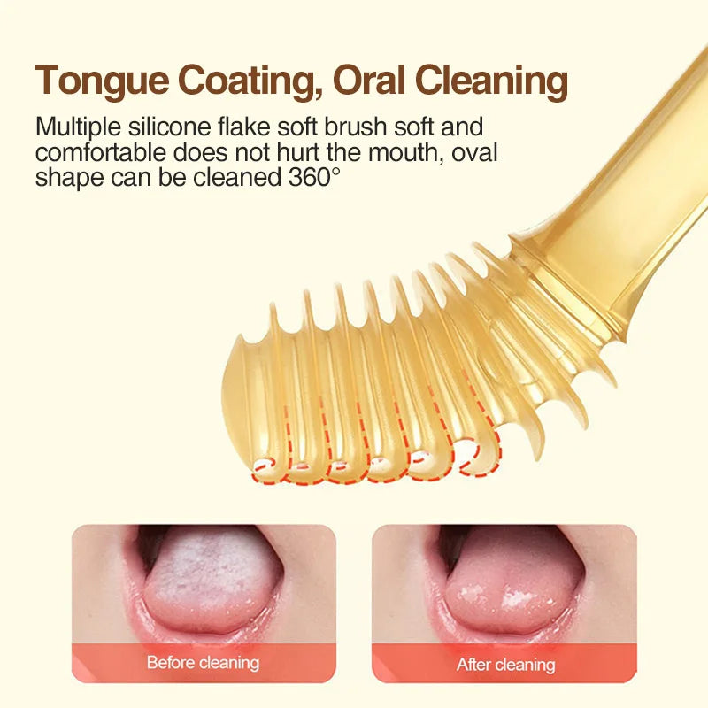 MAMIJOY Baby Toothbrush 3-In-1 Silicone Tongue Brush