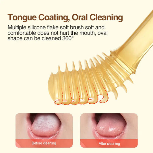 MAMIJOY Baby Toothbrush 3-In-1 Silicone Tongue Brush