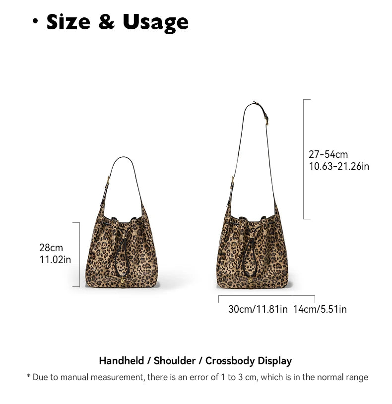 BAFELLI Leopard-Print Cow Leather Hobo Bag