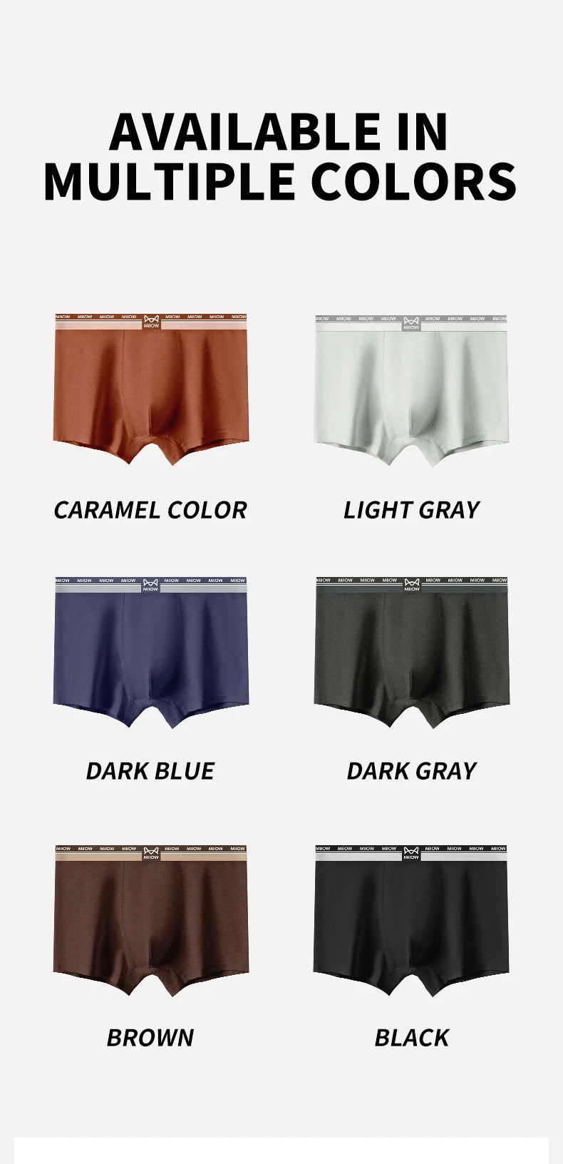 MiiOW 3Pcs Men's Cotton Boxer Shorts Antibacterial Breathable Underwear - ShopHub