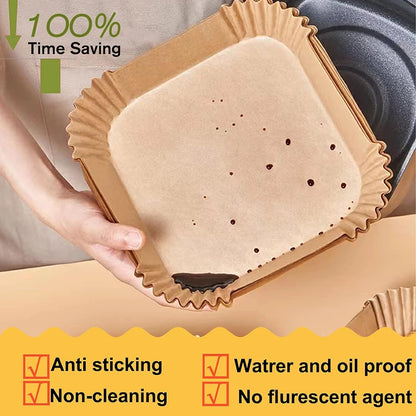 Disposable Square Air Fryer Molds, 20cm & 23cm