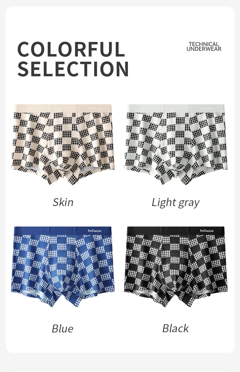 MiiOW Men's Antibacterial Boxer Shorts - 3Pcs Modal Cotton Underwear - ShopHub