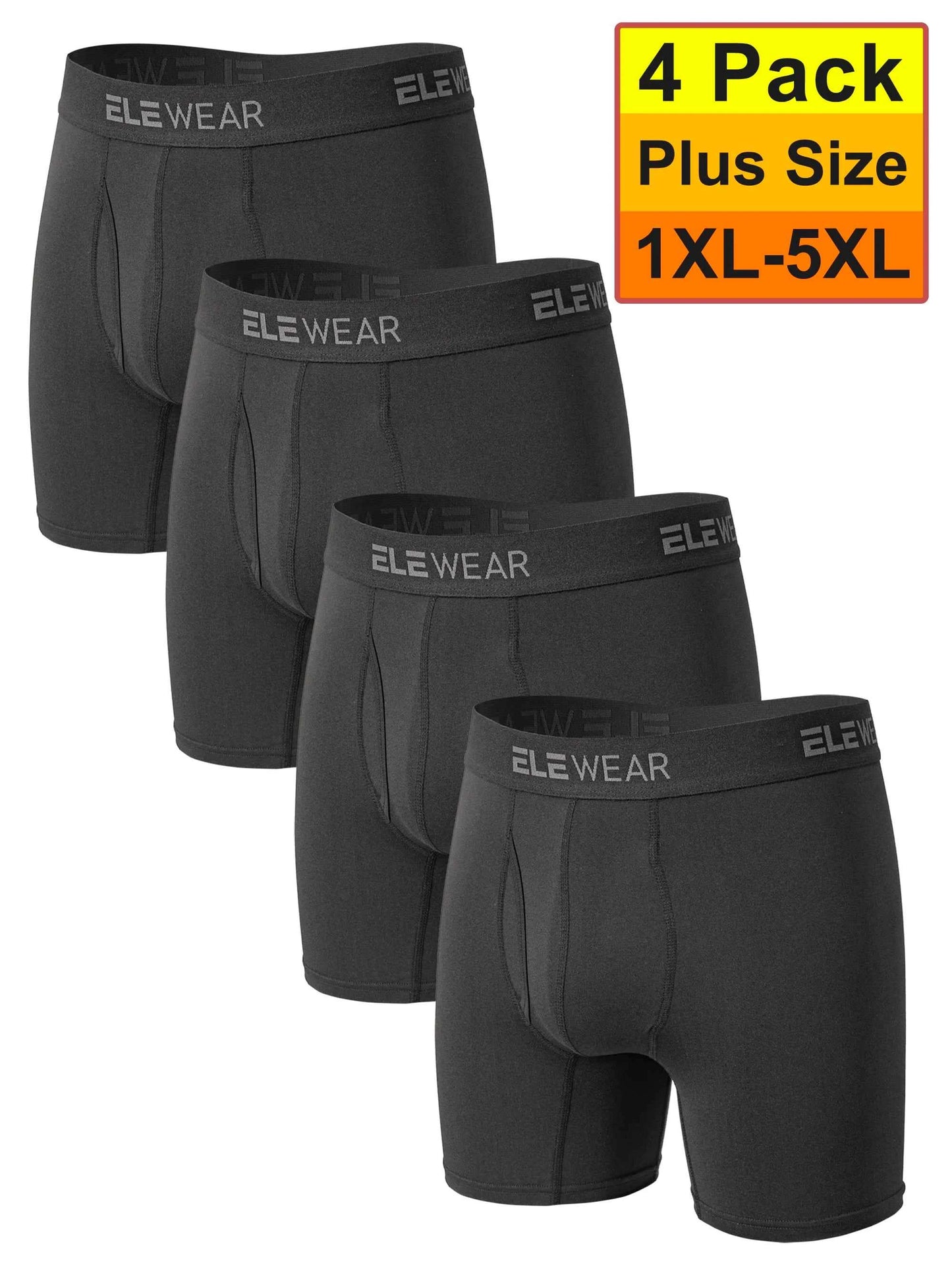 4 Pack Men's Breathable Boxers - Opening Boxershorts, Plus Size 1XL-5XL