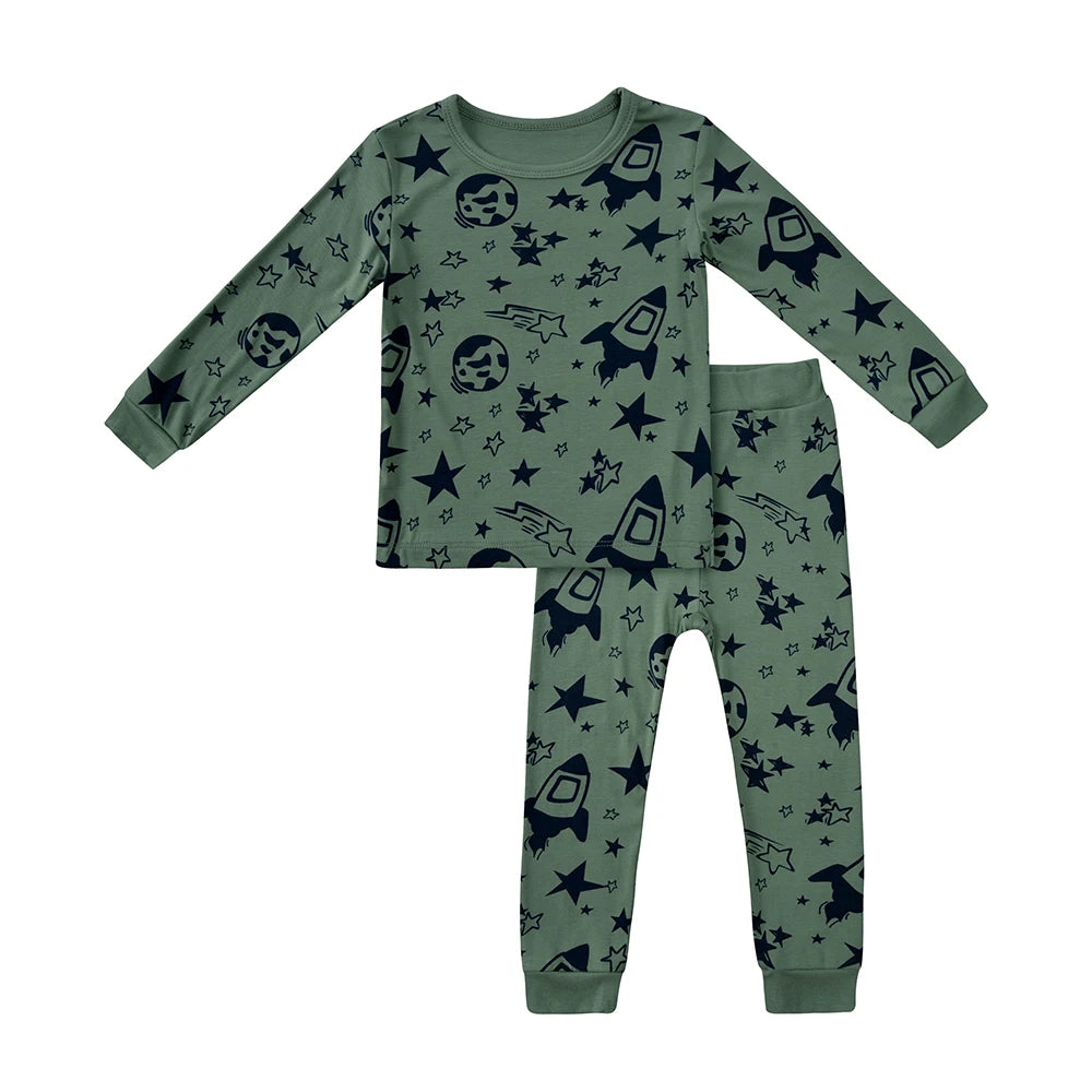 Kids Tales Dreamscape Bamboo-Blend Printed Zip Romper