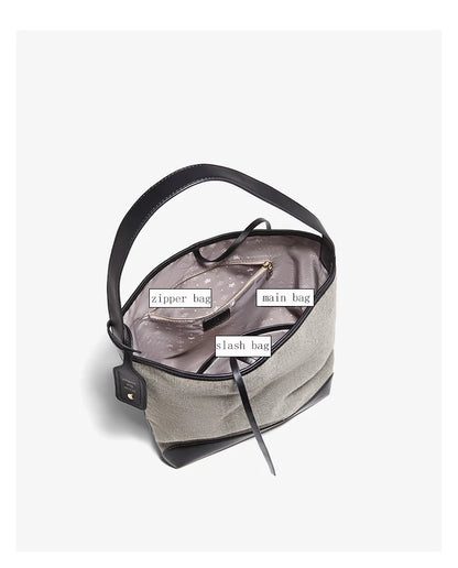 FOXER Fabric Tote Bag for Women's 2026 Spring Summer Versatile Large Capacity Female Shoulder Handbag Canvas Bag