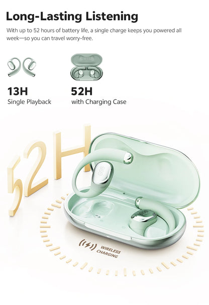 QCY Crossky R70 Wireless Headphones - Hi-Res Open-Ear Bluetooth 6.0 Earhooks with Bass Boost - ShopHub