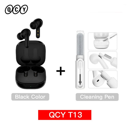 QCY T13 Wireless Earphones with 4 Mic ENC, HD Call, Stereo Sound, Touch Control, Long Standby 40Hrs - ShopHub
