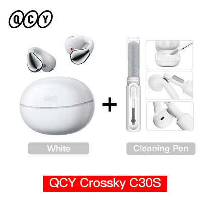 QCY Crossky C30S Wireless Earphones - Hi-Res LDAC Open Ear Clip-On Bluetooth 6.0 Sports Headphones with 40H Battery Life - ShopHub