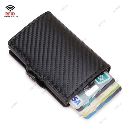 Carbon Fiber Rfid Credit Card Holder Men Wallets Storage Money Bag Hand Purse Small Mini Slim Wallets Carteira Masculina