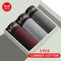MiiOW 3Pcs Men's Antibacterial Boxer Underwear - Cotton Breathable Mesh Crotch Plus Size Boxershorts - ShopHub