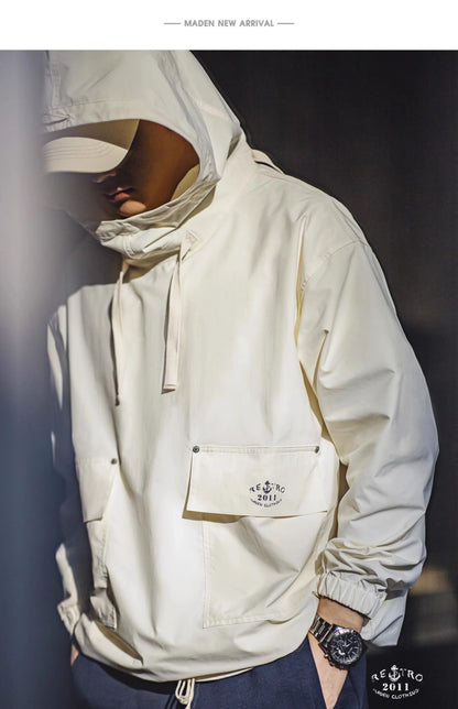 Maden Men's Vintage Deck Smock Hoodies Pullover Jacket