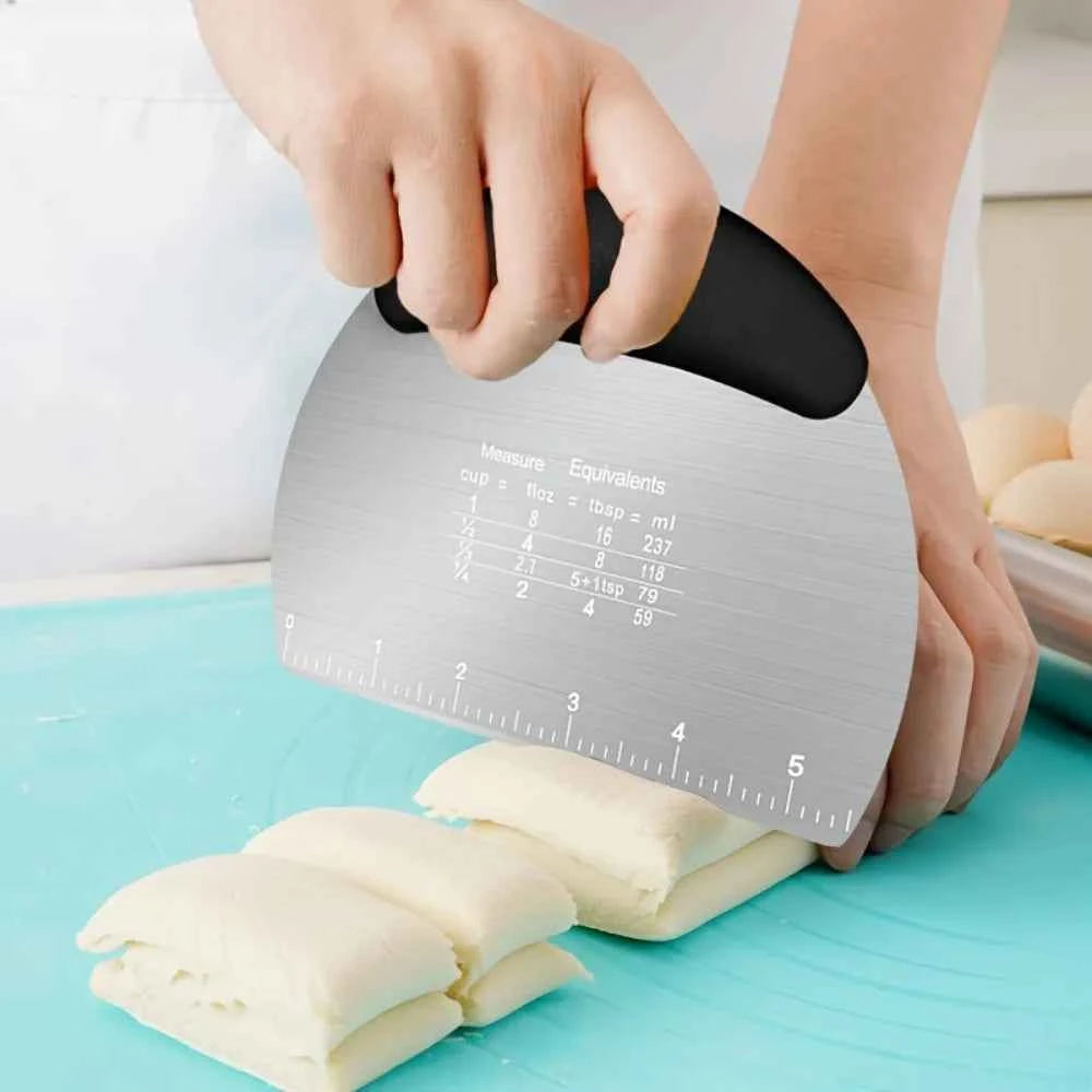 Stainless Steel Dough Scraper Cutter, Pastry Food Chopper Tool for Baking Bread Dough, Kitchen Utensil