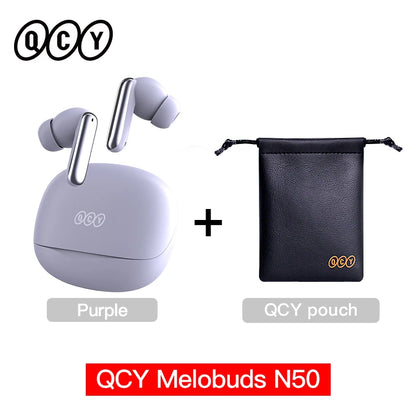 QCY Melobuds N50 ANC Earphones with 6 Mics, AI Call Noise Cancellation, Bluetooth 5.4, and Dual Connection - ShopHub