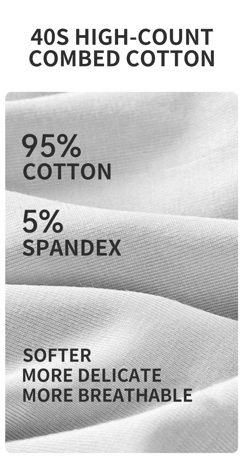 MiiOW Combed Cotton Men's Boxers - 40S Antibacterial Breathable Underwear 7A Soft Boxershorts - ShopHub