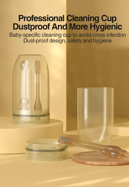 MAMIJOY Baby Toothbrush 3-In-1 Silicone Tongue Brush