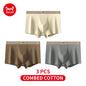 MiiOW 3Pcs Men's Cotton Underwear Antibacterial Breathable Crotch Soft Boxershorts - ShopHub