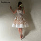 Smileven Champlgne 3D Lace Flower Wedding Dress