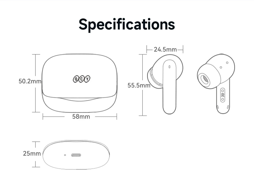 QCY Melobuds N50 ANC Earphones with 6 Mics, AI Call Noise Cancellation, Bluetooth 5.4, and Dual Connection - ShopHub