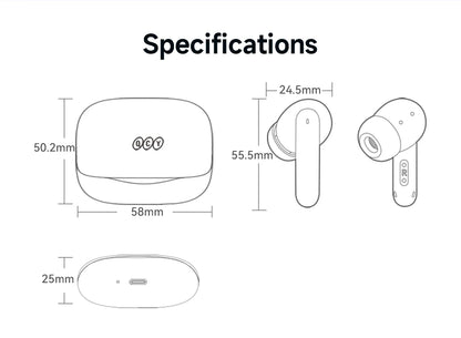 QCY Melobuds N50 ANC Earphones with 6 Mics, AI Call Noise Cancellation, Bluetooth 5.4, and Dual Connection - ShopHub