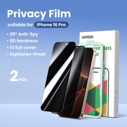 UGREEN 2PCS Privacy Screen Protector For iPhone 17, 16, 15