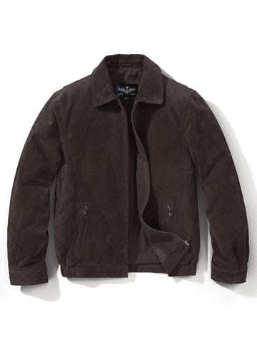 FLAVOR Men's Relaxed-Fit Pigskin Leather Bomber Jacket