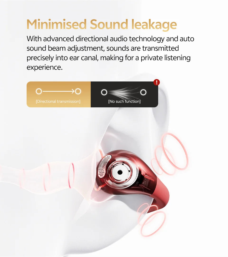 QCY Crossky C30S Wireless Earphones - Hi-Res LDAC Open Ear Clip-On Bluetooth 6.0 Sports Headphones with 40H Battery Life - ShopHub
