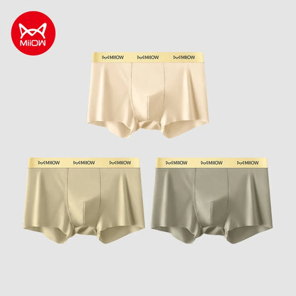 MiiOW Silky Ice Silk Men Boxers - 3Pcs - ShopHub