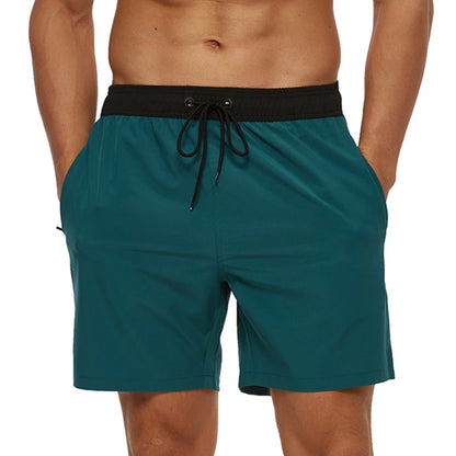 Men's summer swimming shorts by ShopHub NZ, quick-drying polyester with breathable mesh lining and a front pocket.