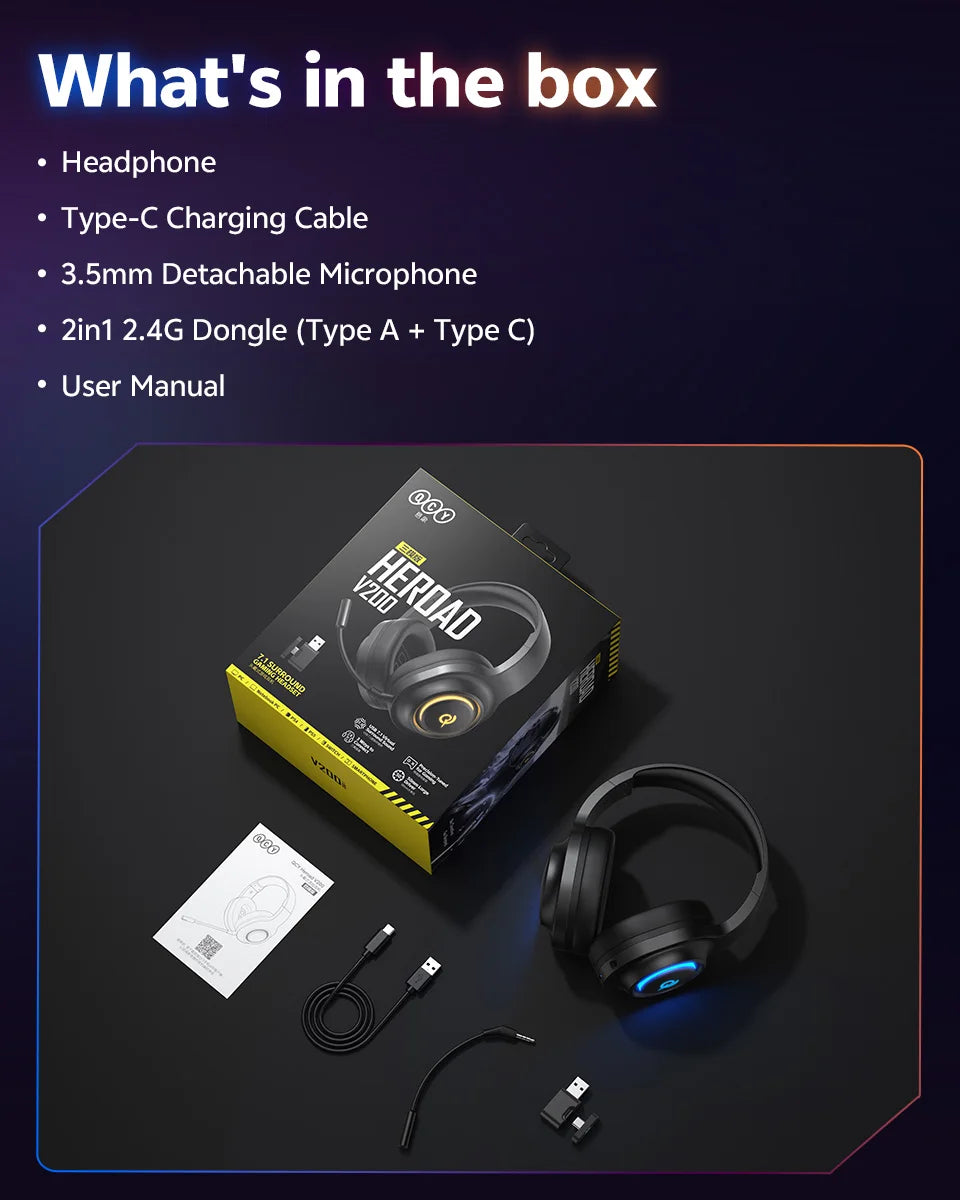 QCY Heroad V200 Gaming Headset - ShopHub