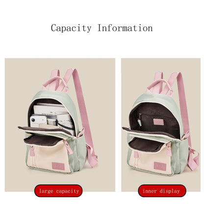 FOXER Women Fabric Backpack Lightweight Travel Shoulder Bag Ladies Multi‑pocket School Bag Casual Daily Female Rucksack
