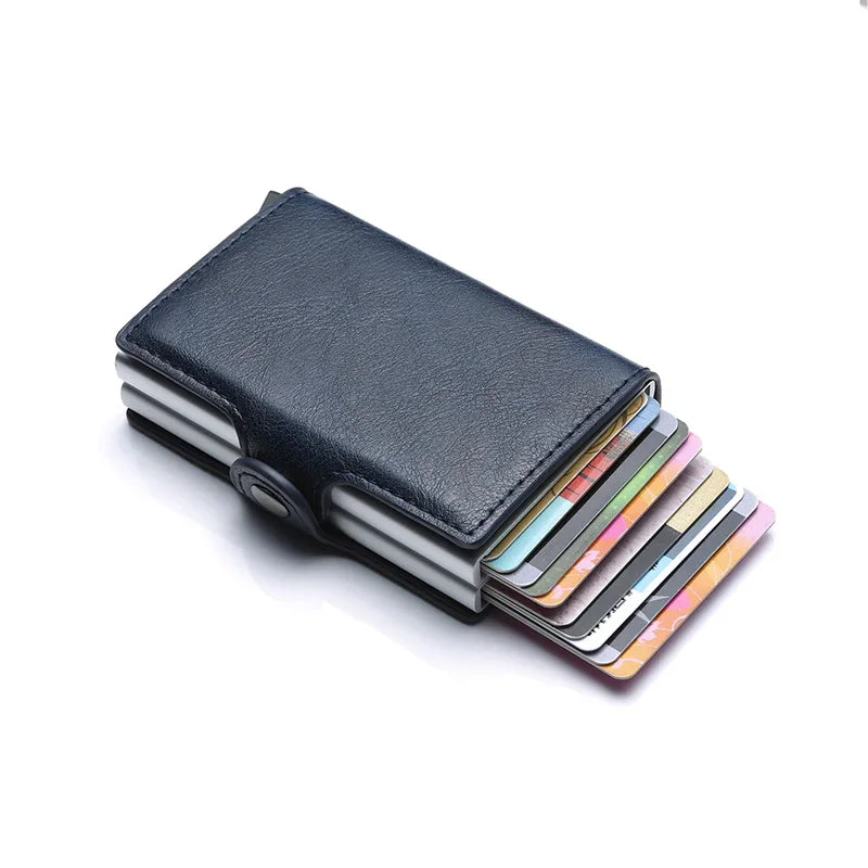 Anti Rfid Carbon Fiber Credit Card Holder Mens 14 Bank Cardholder Case Wallet Metal Minimalist Wallet Money Bag Male Purses