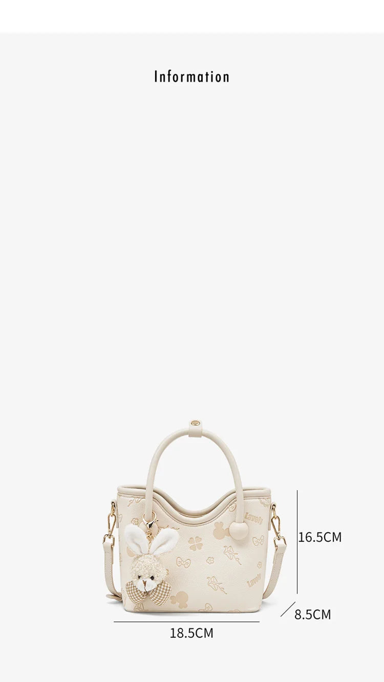 FOXER Women's Handbag PU Leather Cute Bucket Bag New Design Small Size Crossbody Bag Best Gift for Girlfriend Lover