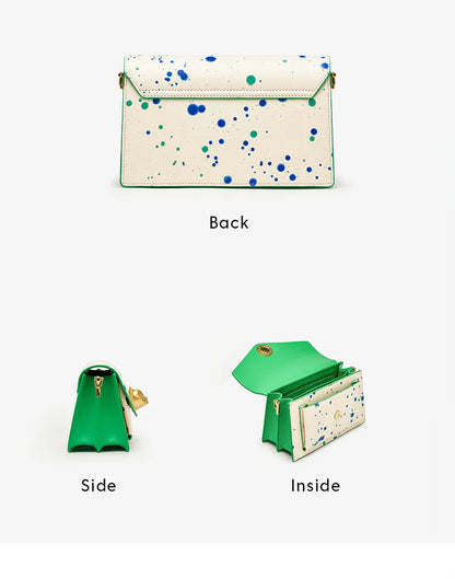 BAFELLI Floral Leather Flap Crossbody Bag