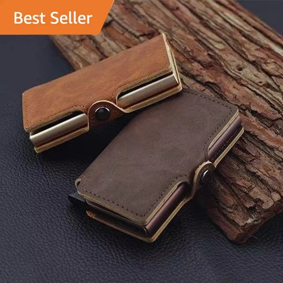 Anti Rfid Credit Card Holder Men Wallet Metal Smart Slim Thin Wallet Bank Credit Cardholder Case