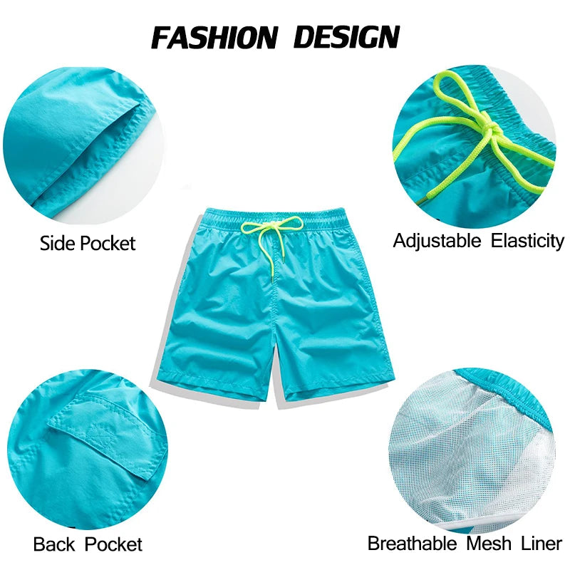 Men's classic polyester board shorts by ShopHub NZ, featuring a comfortable fit and stylish design, suitable for beach or surf activities.