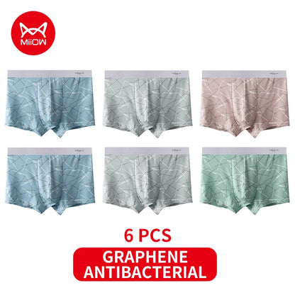 MiiOW 6Pcs Graphene Antibacterial Men's Underwear Boxershorts - ShopHub