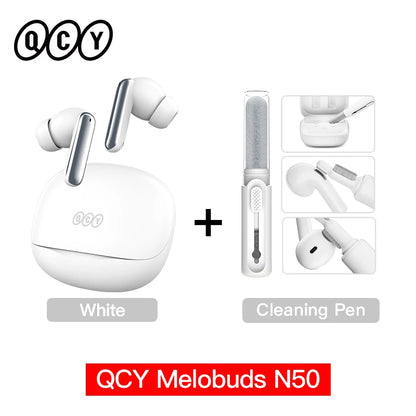 QCY Melobuds N50 ANC Earphones with 6 Mics, AI Call Noise Cancellation, Bluetooth 5.4, and Dual Connection - ShopHub