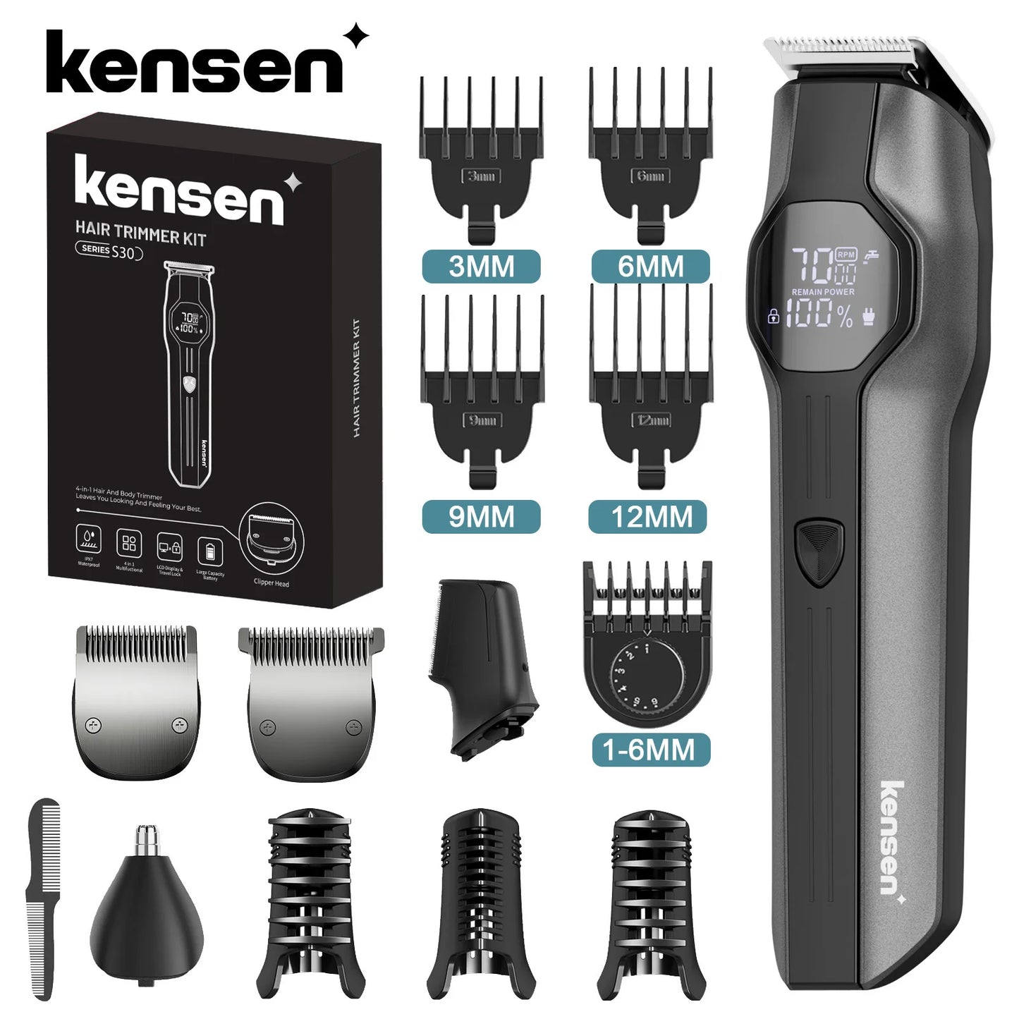 Kensen S30 4 in 1 Cordless Hair Clipper