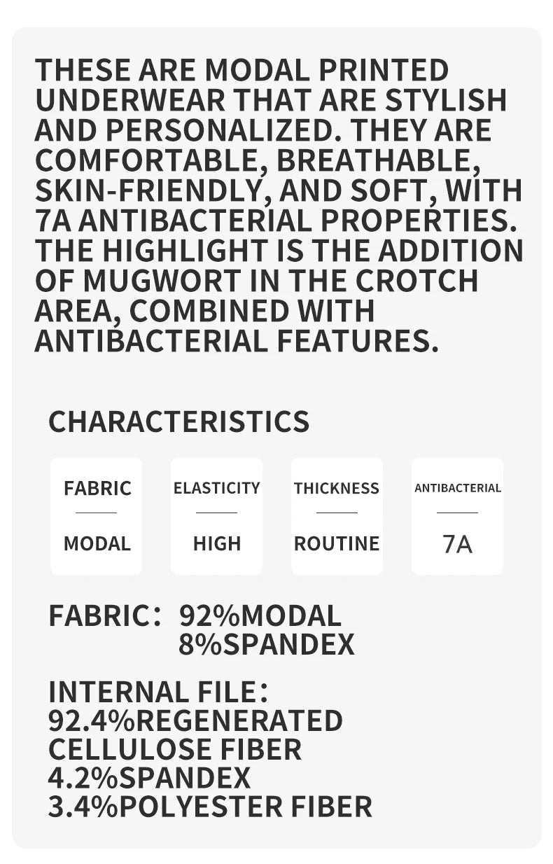 MiiOW Modal Men Underwear - 3Pcs Silky Skin-friendly Breathable Antibacterial Boxers - ShopHub