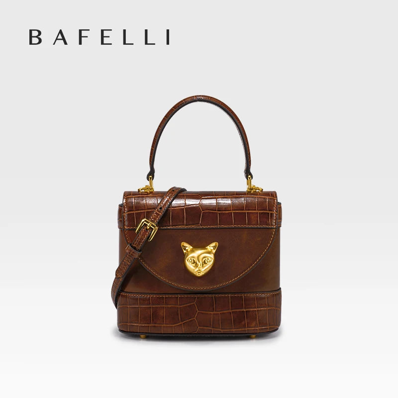 BAFELLI Crocodile-Grain Leather Bucket Bag