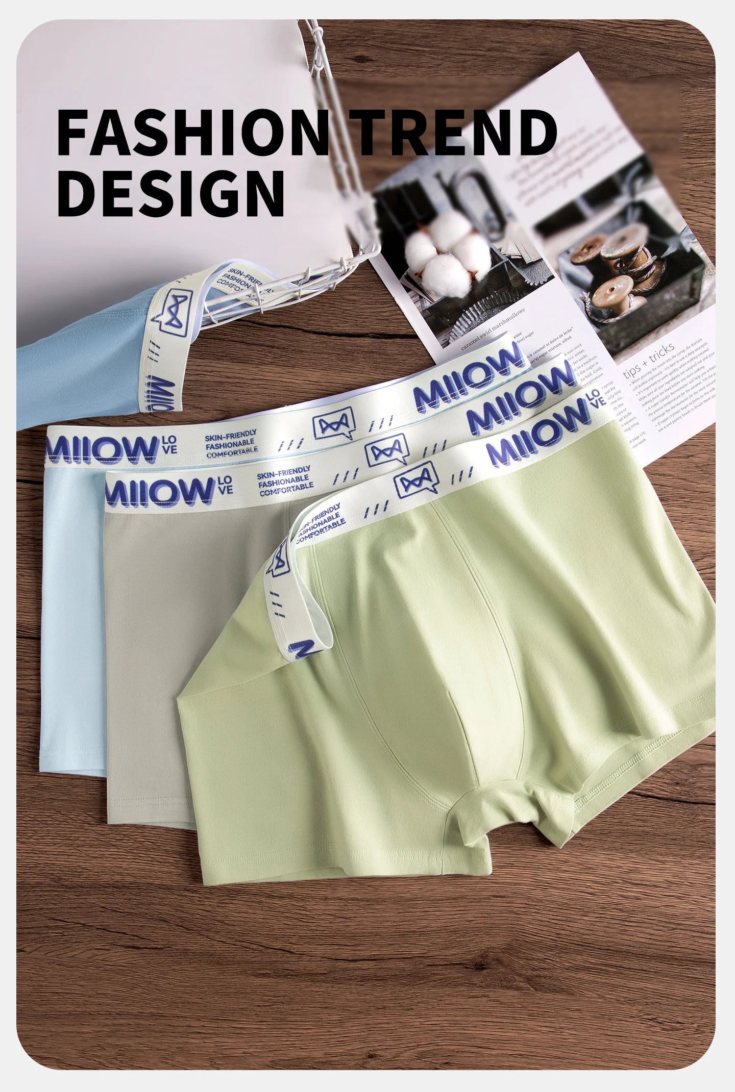 MiiOW Cotton Men's Underwear - 3Pcs Antibacterial Soft Silky Breathable Boxershorts - ShopHub