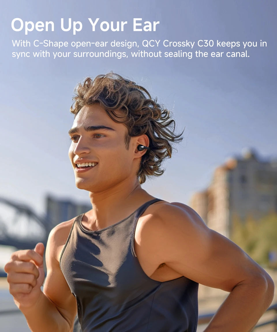 QCY Crossky C30 Wireless Earphones - Bluetooth 5.4 TWS Sports Earbuds with Dual-Connection and Waterproof Design - ShopHub
