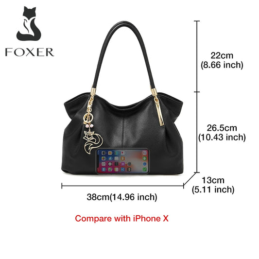 FOXER Women's Shoulder Bag — Genuine Leather Elegance for Every Day