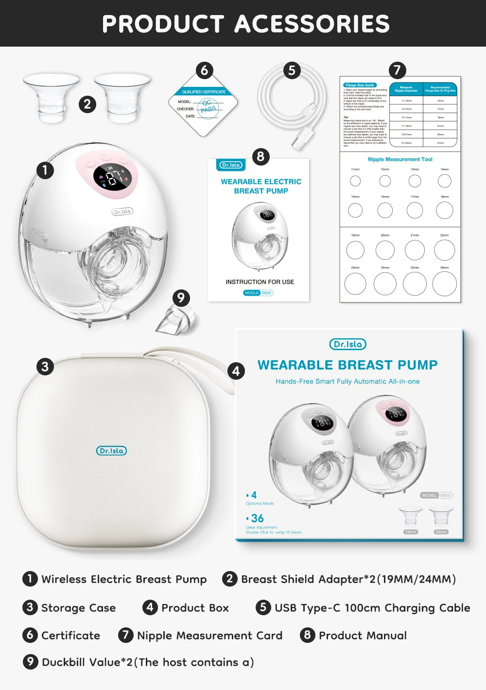 Dr.Isla Wearable Electric Breast Milk Extractor